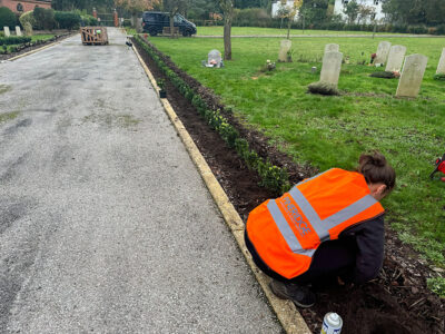 Bordon Military Cemetery Box Hedging Installation